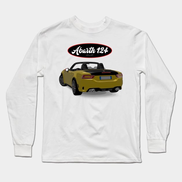 ABARTH 124 Giallo Back Long Sleeve T-Shirt by PjesusArt